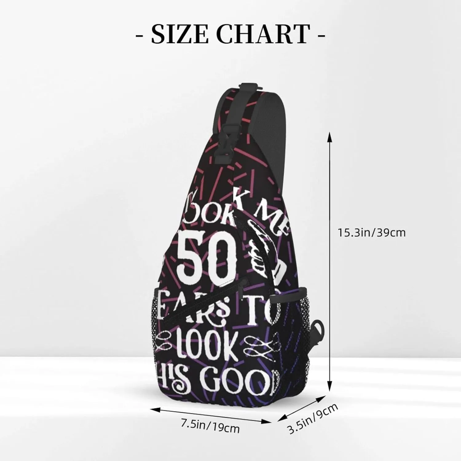It Took Me 50 Years To Look This Good Small Crossbody Backpack Sling Bag For Men Women Mini One Shoulder Chest Bags Gym Sport Travel Hiking Daypack