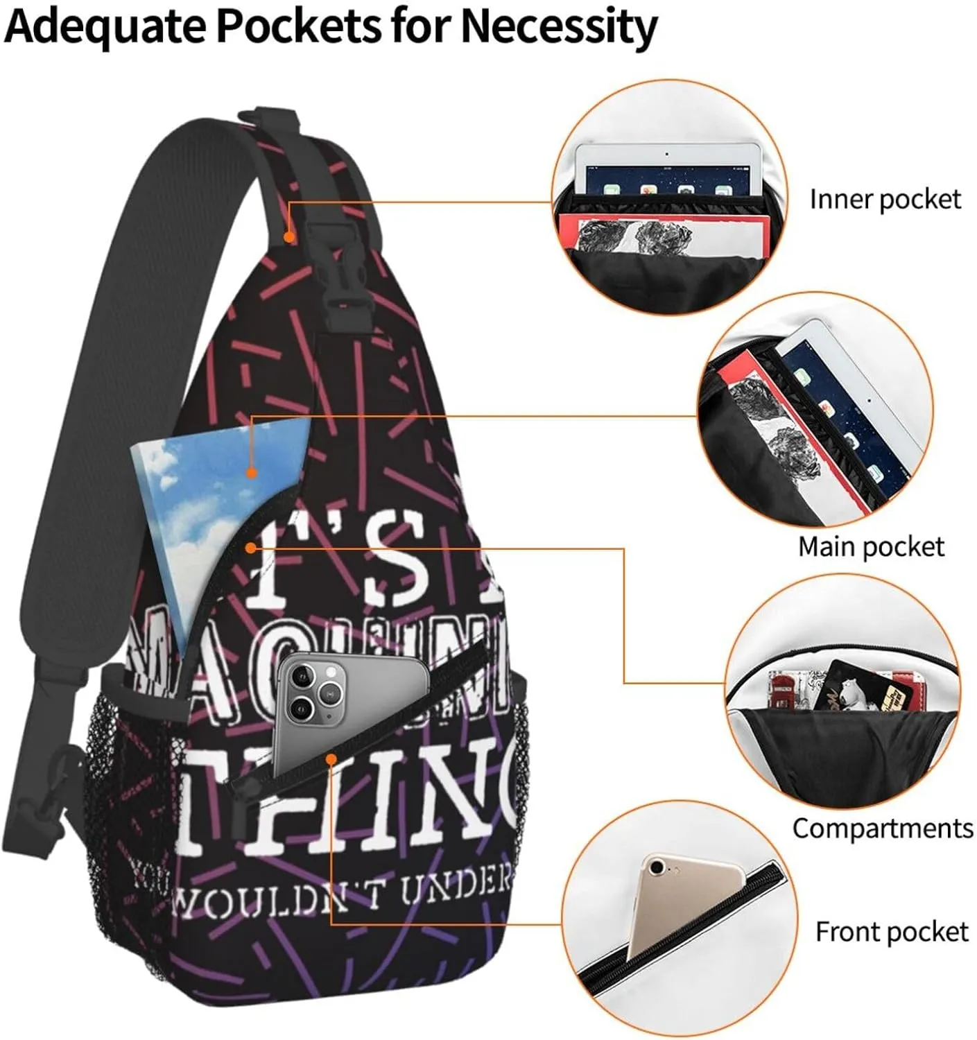 It'S A Machinist Thing You Wouldnt Understand Crossbody For Men Women Sling Chest Bag Shoulder Bag Lightweight One Strap Backpack Multipurpose Travel Hiking Daypack