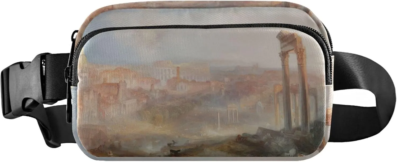 J m W Turner Prints Modern Rome Fanny Packs Women Waterproof Belt Bag Hip Pouch Cute Waist Pouches for Men