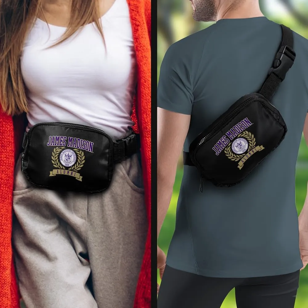 James Madison University Alumni Seal Belt Bag, Crossbody Fanny Pack for Women and Men, Adjustable