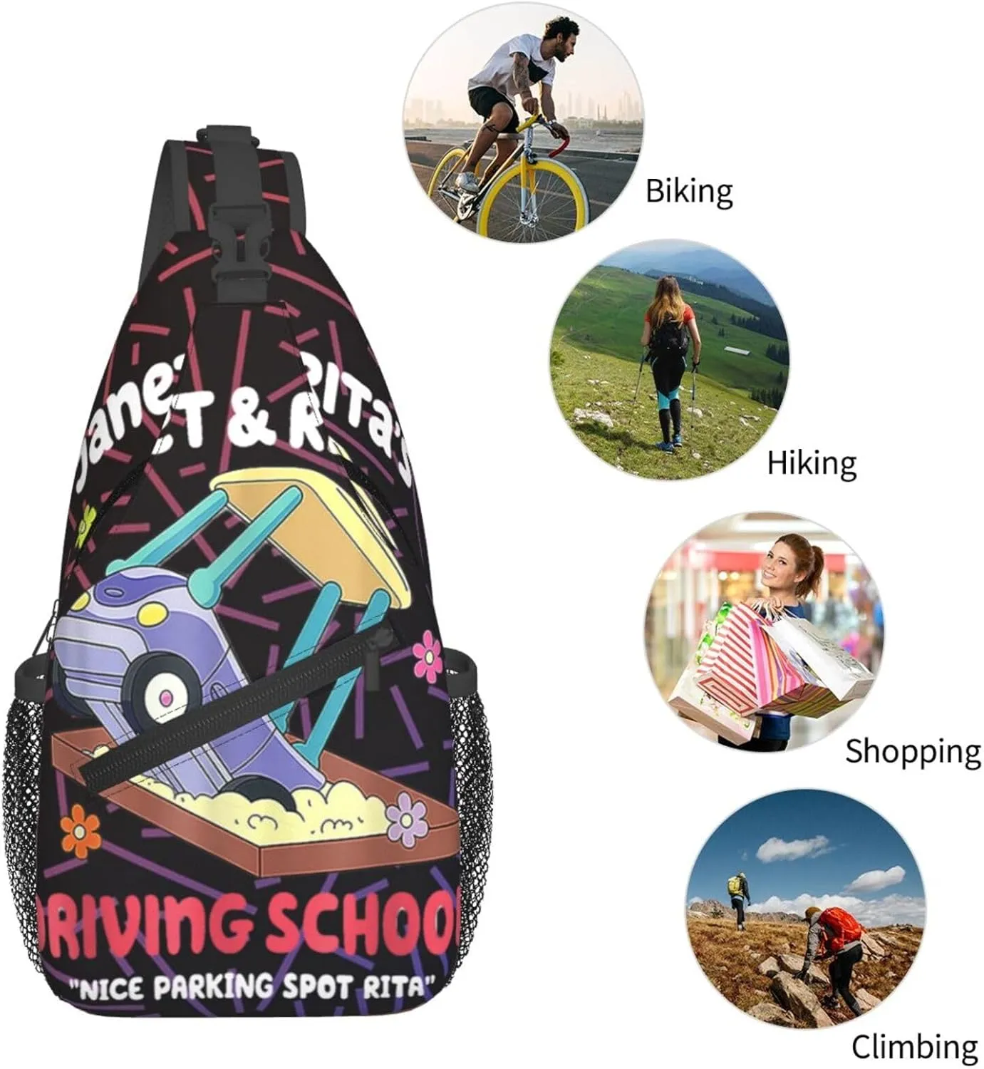 Janet&Rita'S Small Crossbody Backpack Sling Bag For Men Women Mini One Shoulder Chest Bags Gym Sport Travel Hiking Daypack