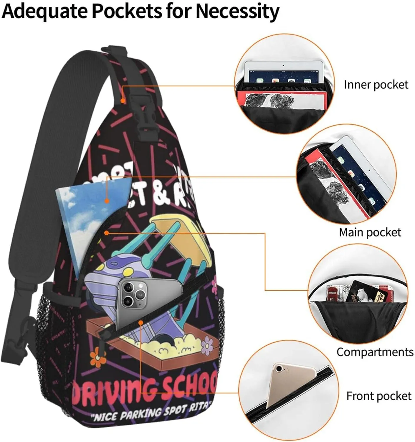 Janet&Rita'S Small Crossbody Backpack Sling Bag For Men Women Mini One Shoulder Chest Bags Gym Sport Travel Hiking Daypack