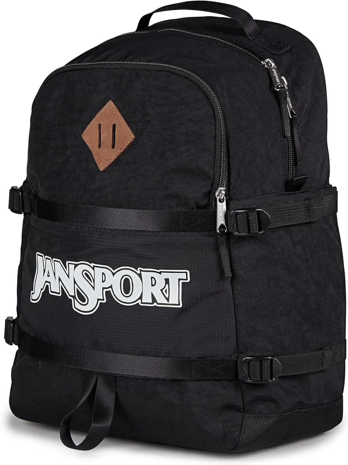 JanSport Small Seattle Pack – Compact Backpack with Main Compartment, Dual Water Bottle Pockets, and Padded Sleeve for 15-Inch Laptop, Black