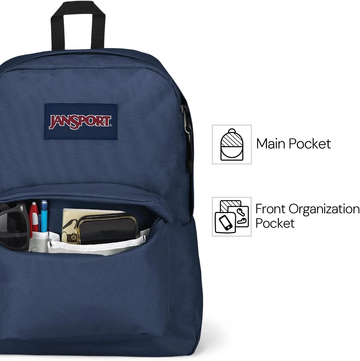 JanSport SuperBreak One Backpack - Durable, Lightweight Bookbag with 1 Main Compartment, Front Utility Pocket with Built-in Organizer - Premium Backpack, Peach Bum