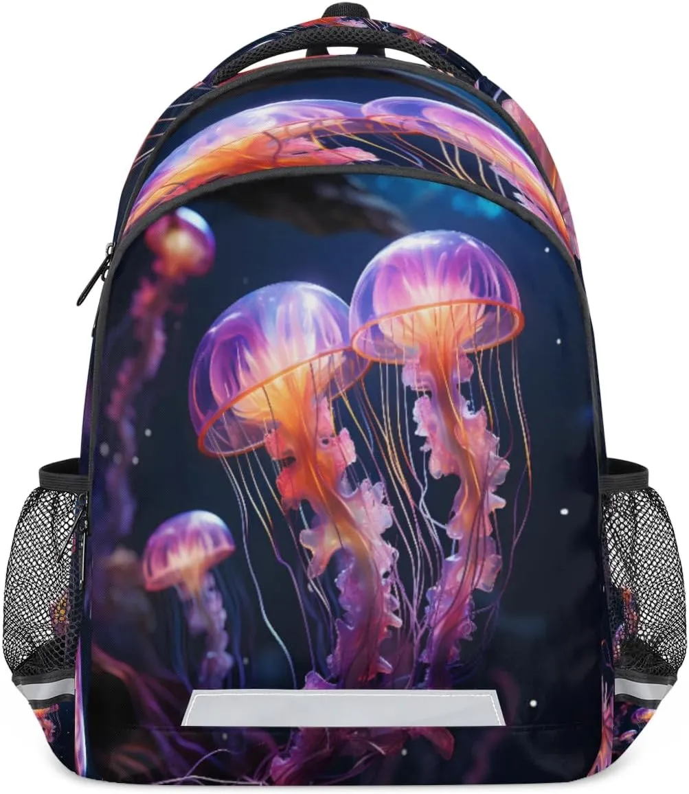 Jellyfish Ocean Backpack for Boys Girls Kids Schoolbag Children School Bookbag,Women Men Casual Daypack Students College Bookbags Jellyfish Travel Bags
