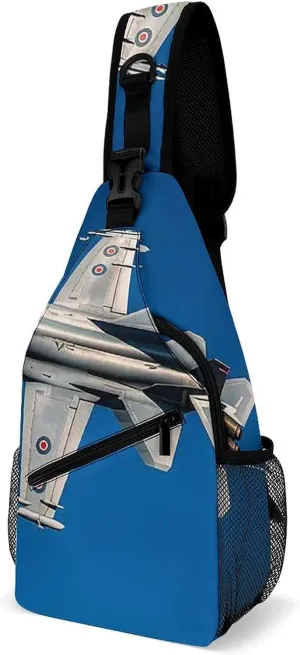 Jet Fighter Crossbody Sling Bag for Women Men Sling Backpack Travel Chest Bag Pack Man Purse Shoulder Bags Daypack for Travel Hiking Cycling