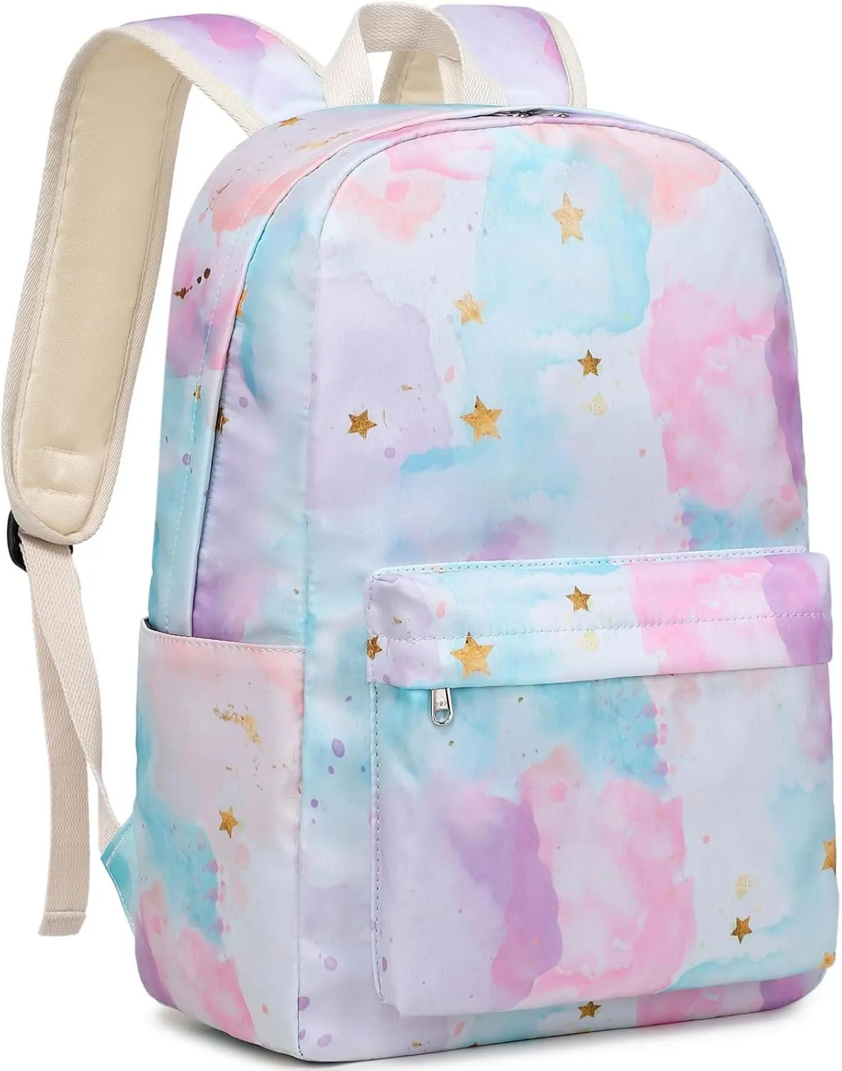 JIANYA School Backpack for Girls, Teen Girl Backpack for School Water Resistant Bookbag Travel Back Pack, Tie Dye-White