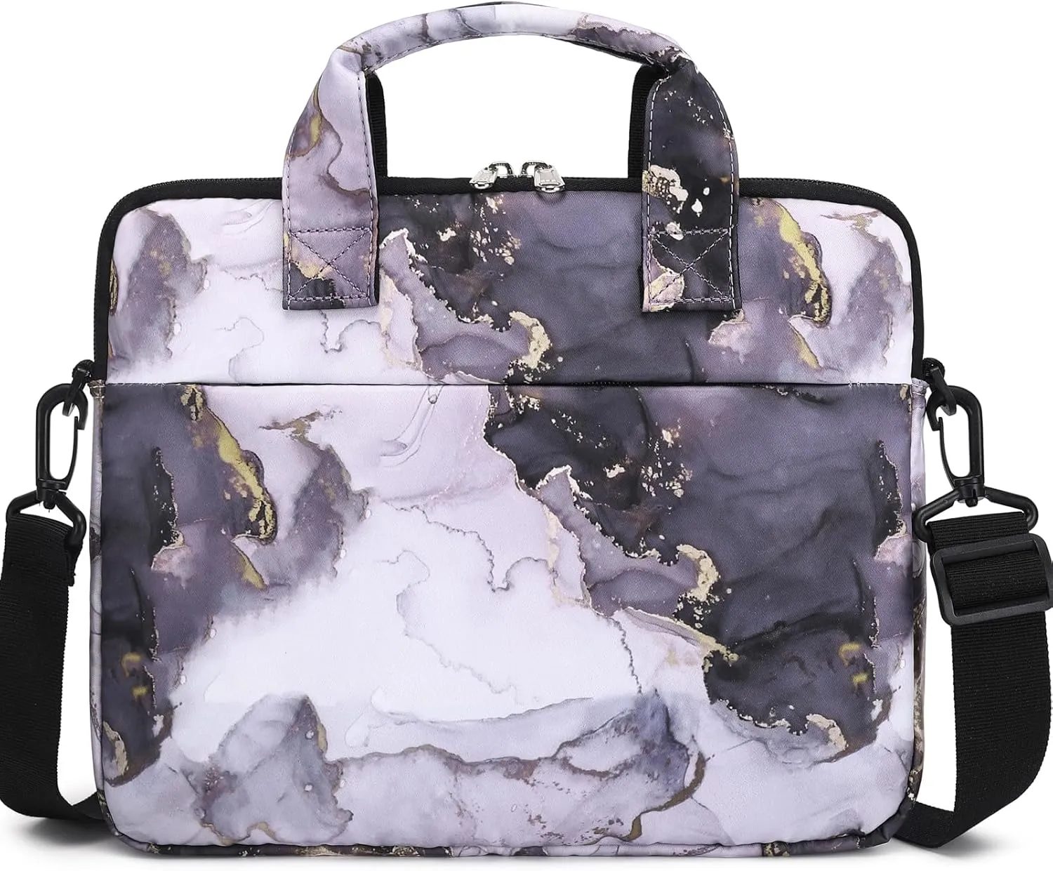 JIANYA Tablet Sleeve Bag Marble Tablet Carrying Bag with Shoulder Strap, 10-12.5 Inch, Purple