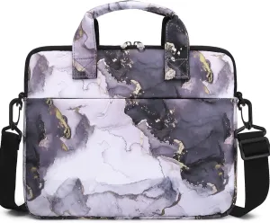 JIANYA Tablet Sleeve Bag Marble Tablet Carrying Bag with Shoulder Strap, 10-12.5 Inch, Purple