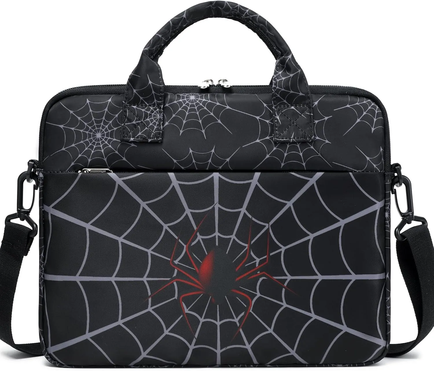 JIANYA Tablet Sleeve Bag with Shoulder Strap, 10-12.5 Inch Tablet Carrying Bag, Red Spider