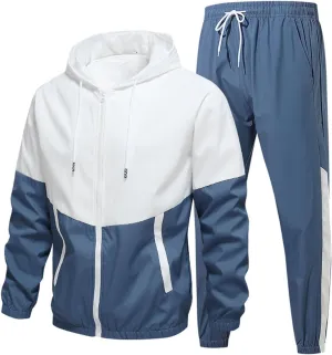JJHAEVDY Mens Sweatsuit 2 Piece Long Sleeve Outfits Hooded Drawstring Tracksuits Fall Comfy Sweatsuit Sport Thermal Tracksuit