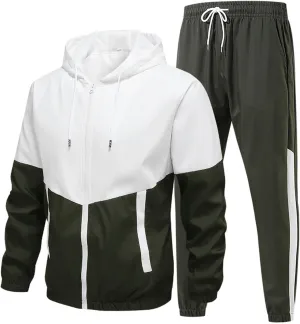 JJHAEVDY Mens Sweatsuit 2 Piece Long Sleeve Outfits Hooded Drawstring Tracksuits Fall Comfy Sweatsuit Sport Thermal Tracksuit