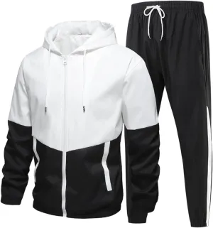 JJHAEVDY Mens Sweatsuit 2 Piece Long Sleeve Outfits Hooded Drawstring Tracksuits Fall Comfy Sweatsuit Sport Thermal Tracksuit
