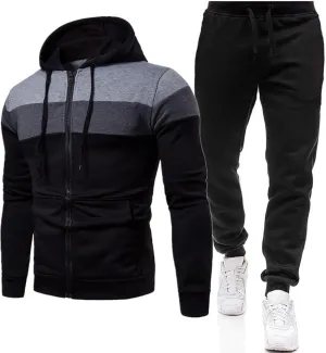 JJHAEVDY Mens Sweatsuit 2 Piece Long Sleeve Outfits Hooded Drawstring Tracksuits Fall Comfy Sweatsuit Sport Thermal Tracksuit