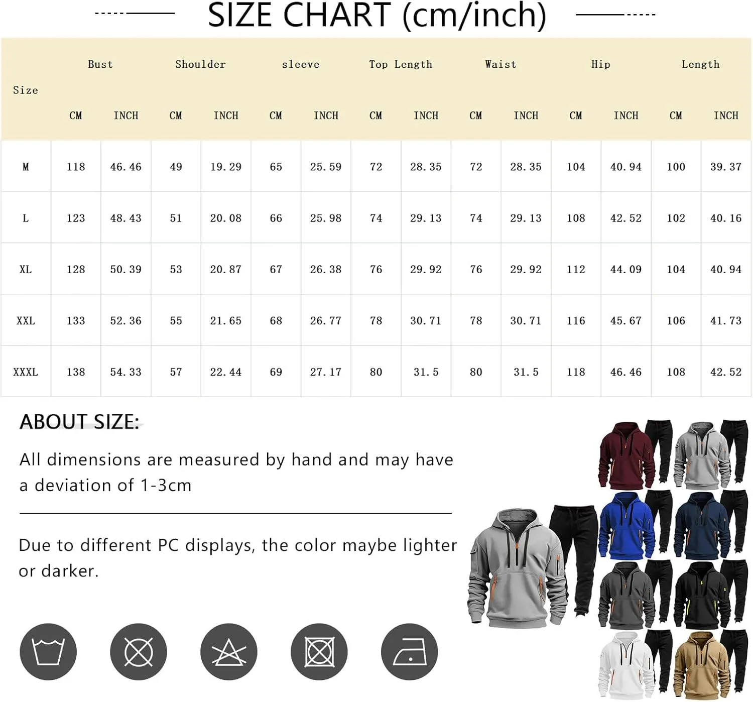 JJHAEVDY Mens Sweatsuit 2 Piece Long Sleeve Sweatsuits Hooded Drawstring Outfit Casual Sport Tracksuit Warmer Gym Tracksuits
