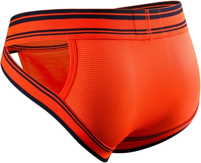 JOCKMAIL 2PCS/PACK Mens Briefs Underwear Wide Belt Mesh Athletic Sport Underwear Briefs