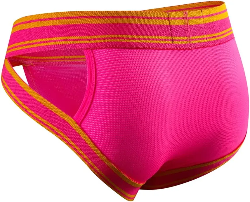 JOCKMAIL 2PCS/PACK Mens Briefs Underwear Wide Belt Mesh Athletic Sport Underwear Briefs
