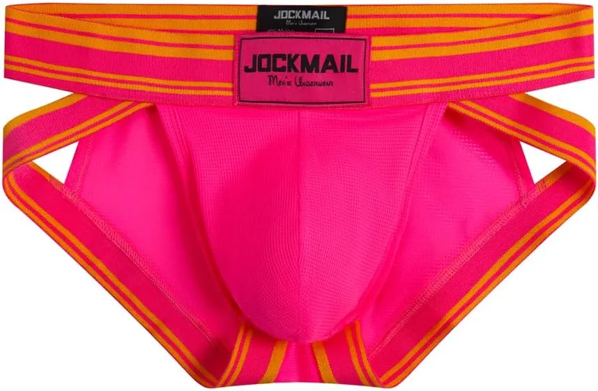 JOCKMAIL 2PCS/PACK Mens Briefs Underwear Wide Belt Mesh Athletic Sport Underwear Briefs
