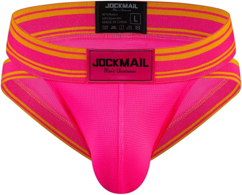 JOCKMAIL 2PCS/PACK Mens Briefs Underwear Wide Belt Mesh Athletic Sport Underwear Briefs