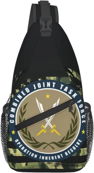 Joint Task Force Operation Inherent Resolve Small Crossbody Backpack Sling Bag For Men Women Mini One Shoulder Chest Bags Gym Sport Travel Hiking Daypack