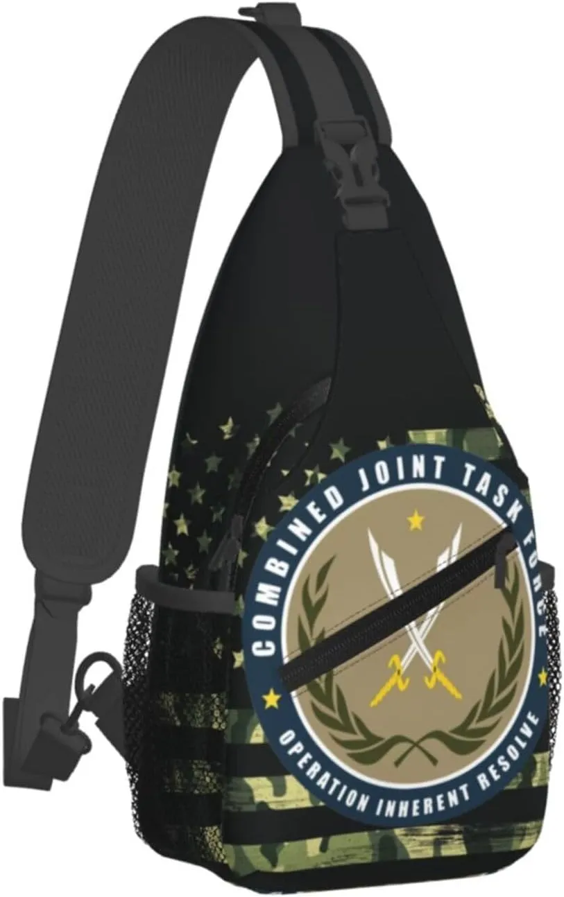 Joint Task Force Operation Inherent Resolve Small Crossbody Backpack Sling Bag For Men Women Mini One Shoulder Chest Bags Gym Sport Travel Hiking Daypack