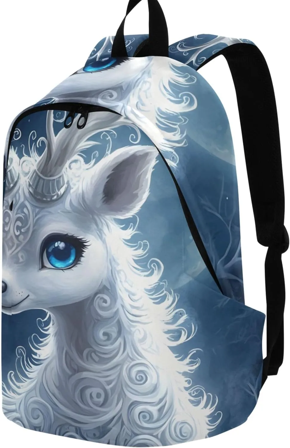 Joisal Christmas Cute Deer Moon Lightweight Casual Daypack Backpacks for Woman College Bookbag for Teen