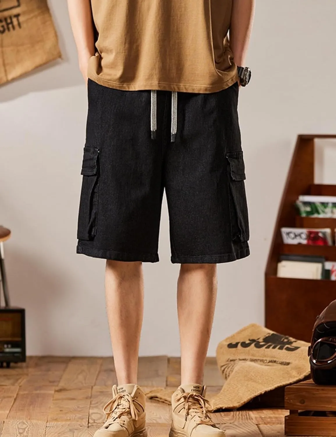 Jorts Men Baggy Y2k Hip Hop Shorts Cargo Shorts Y2k Skater Jeans Streetwear Jeans