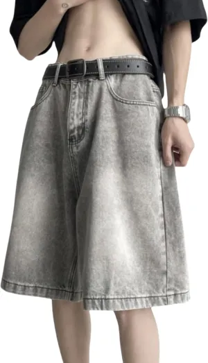 Jorts Men Baggy Y2k Hip Hop Shorts Skater Jeans Grunge Shorts Aesthetic Pants