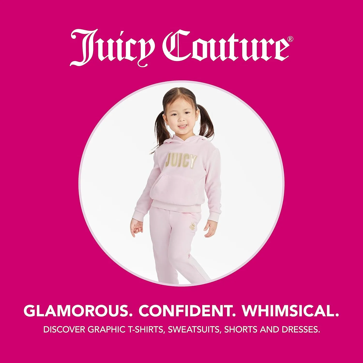 Juicy Couture Girls' Plush Velour Pant and Hoodie Sweatshirt Seperates