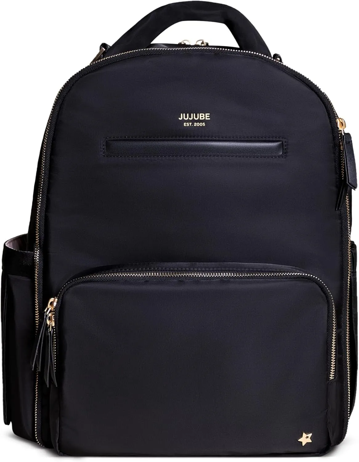 JuJuBe New Classic Diaper Bag Backpack with Portable Changing Pad, Stroller Straps, Large Travel Backpack for Boy or Girl, Carrying Baby Bottles, Wipes, Diapers, Pacifiers, Black, Mothers Day GIft