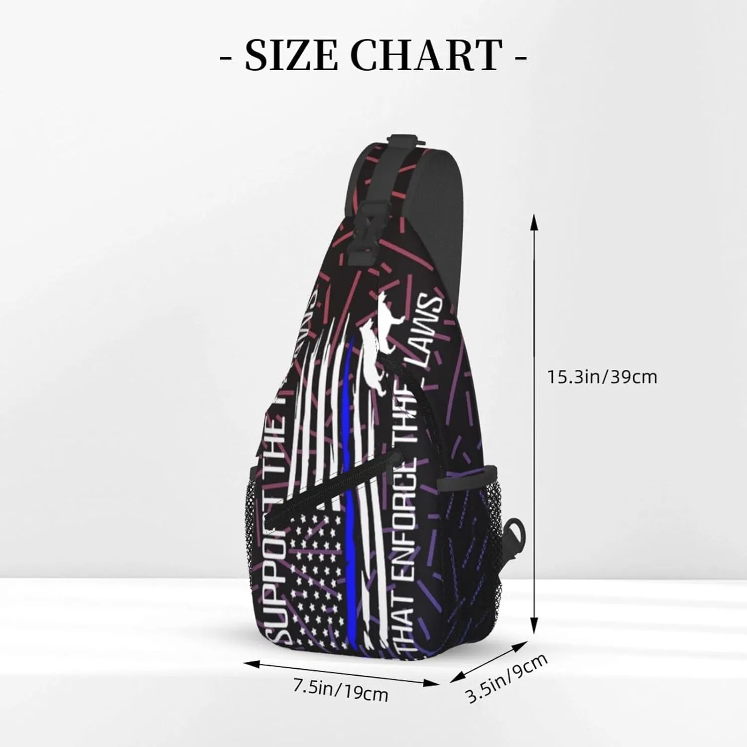 K-9 Unit Police Dog Small Crossbody Backpack Sling Bag For Men Women Mini One Shoulder Chest Bags Gym Sport Travel Hiking Daypack