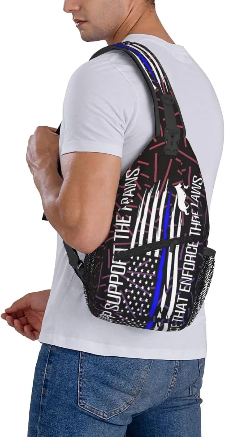 K-9 Unit Police Dog Small Crossbody Backpack Sling Bag For Men Women Mini One Shoulder Chest Bags Gym Sport Travel Hiking Daypack
