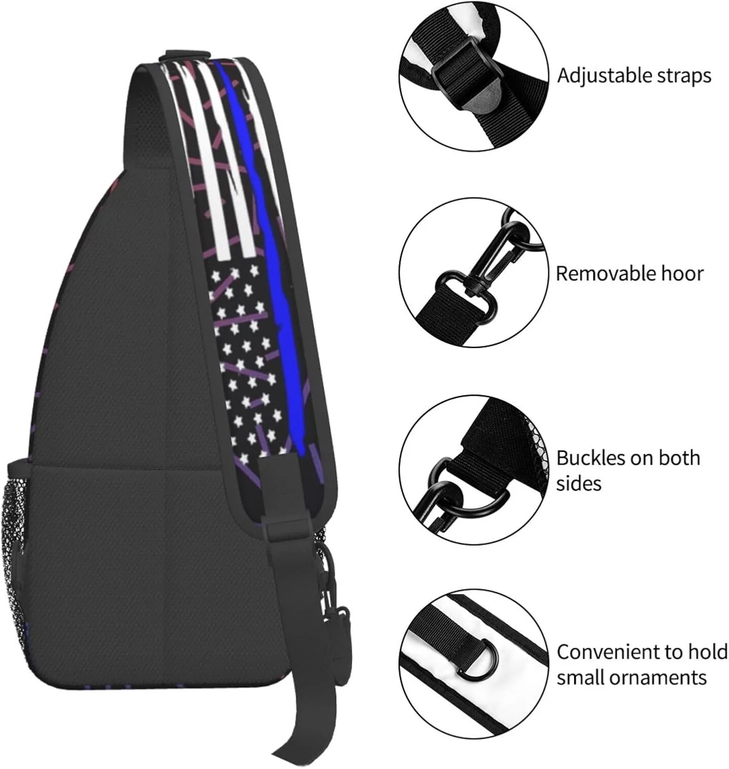 K-9 Unit Police Dog Small Crossbody Backpack Sling Bag For Men Women Mini One Shoulder Chest Bags Gym Sport Travel Hiking Daypack