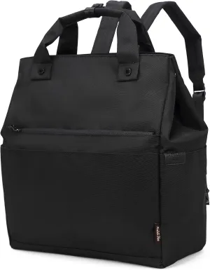 Kah&Kee Backpack Purse for Women Convertible -14 inch Laptop Tote Shoulder Bag. Ideal for Work, College, Travel & Nurses (Black)