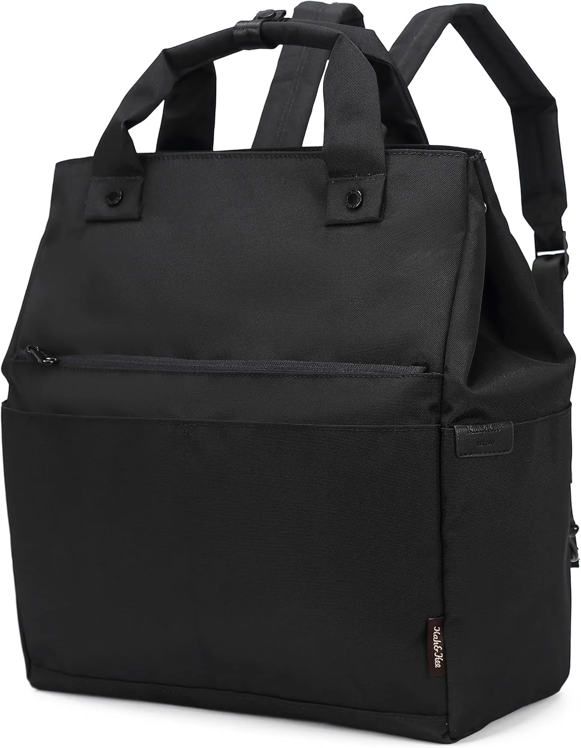 Kah&Kee Backpack Purse for Women Convertible -14 inch Laptop Tote Shoulder Bag. Ideal for Work, College, Travel & Nurses (Black)