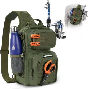 KastKing BlowBak Tactical Fishing Sling Tackle Bag - Lightweight Fishing Backpack - Storage for Gear and Equipment - Gift for Men
