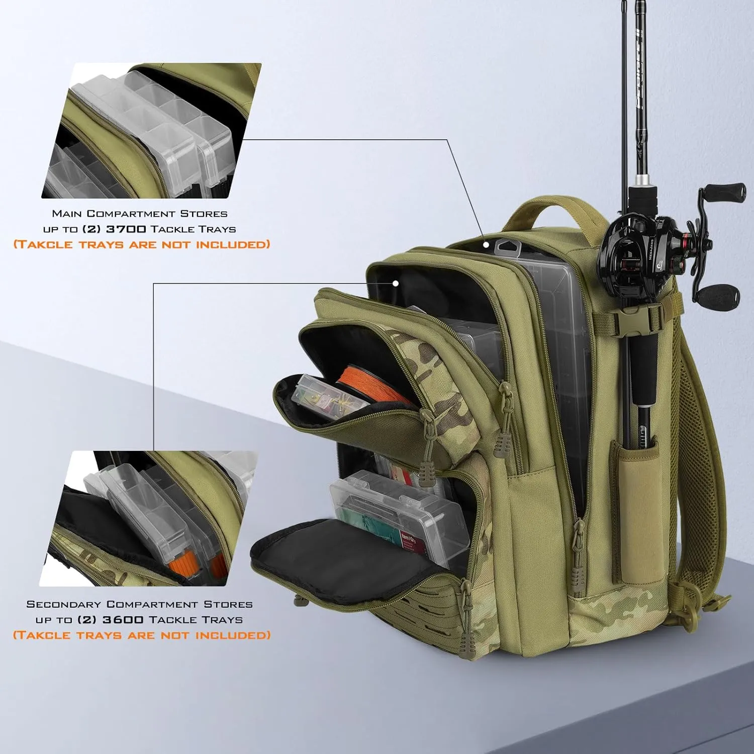 KastKing BlowBak Tactical Fishing Sling Tackle Bag - Lightweight Fishing Backpack - Storage for Gear and Equipment - Gift for Men