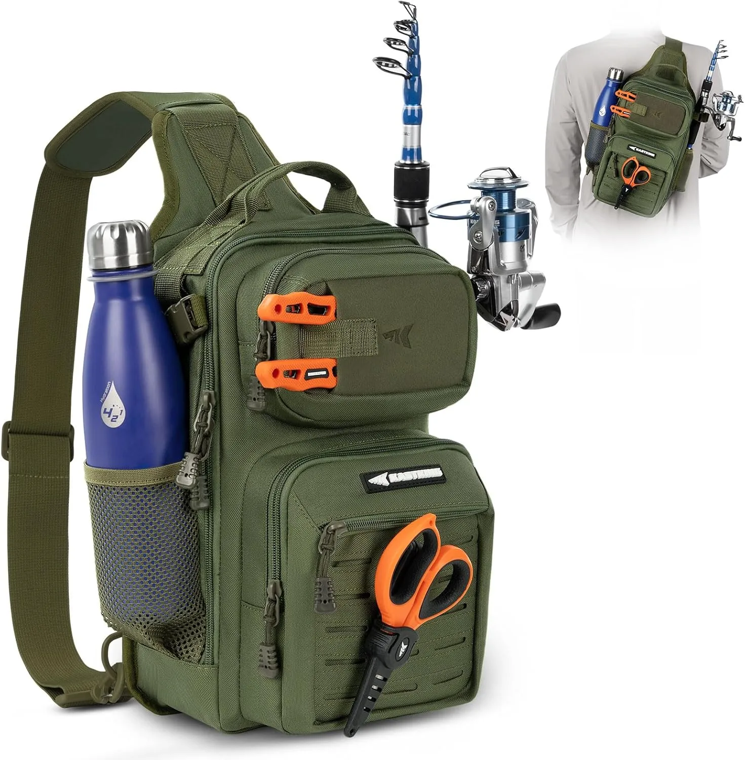 KastKing BlowBak Tactical Fishing Sling Tackle Bag - Lightweight Fishing Backpack - Storage for Gear and Equipment - Gift for Men