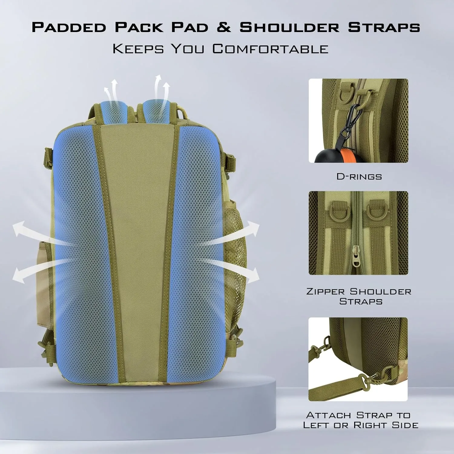 KastKing BlowBak Tactical Fishing Sling Tackle Bag - Lightweight Fishing Backpack - Storage for Gear and Equipment - Gift for Men