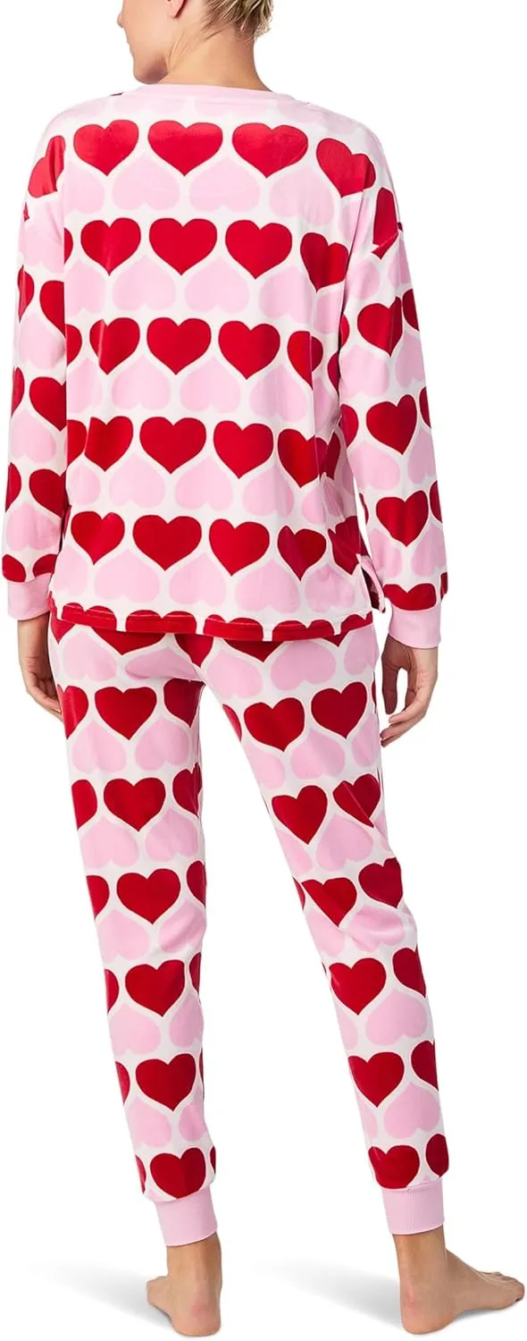 kate spade new york womens Stretch Velour Long Sleeve Jogger Set