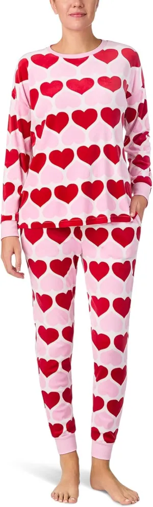 kate spade new york womens Stretch Velour Long Sleeve Jogger Set