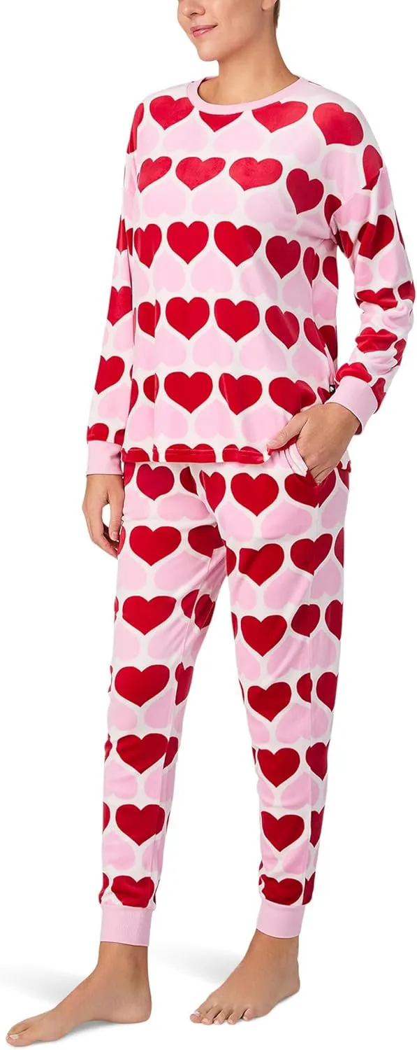 kate spade new york womens Stretch Velour Long Sleeve Jogger Set