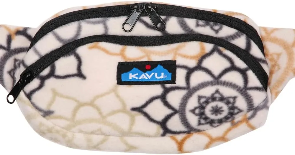KAVU Polar Spectator Belt Bag Fleece Hip Fanny Pack - Snow Garden