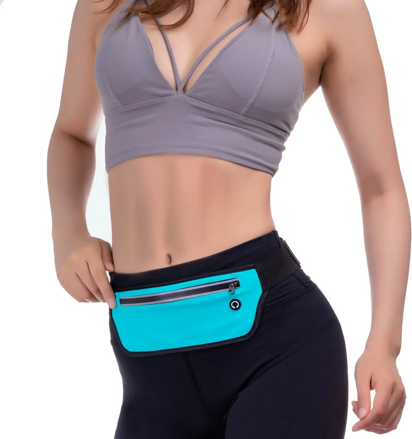 KEGE Multiple Color Slim Reflective Running Belt Fanny Pack, Bounce Free Water Resistant Exercise Workout Pouch Lightweight Waist Pack Gym Phone Holder for All Kinds of Phones