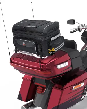 KEMIMOTO Motorcycle Travel Luggage Tour-Pack Rack Tail Duffle Bag Collapsible Trunk Bag with Bar Straps Compatible with Road King Street Glide Road Glide Black