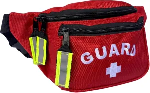 Kemp USA - Premium Lifeguard Hip Pack - Tear-Resistant Fanny Packs with High-Visibility Reflective Zippers - Waist Bag with Oversized Zipper Pulls - Red