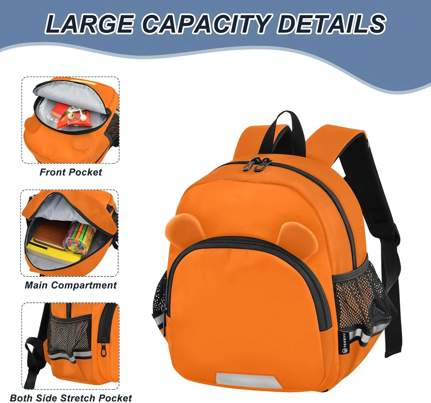 Kid Backpacks Orange Toddler Leash Backpacks, Backpack for Toddler