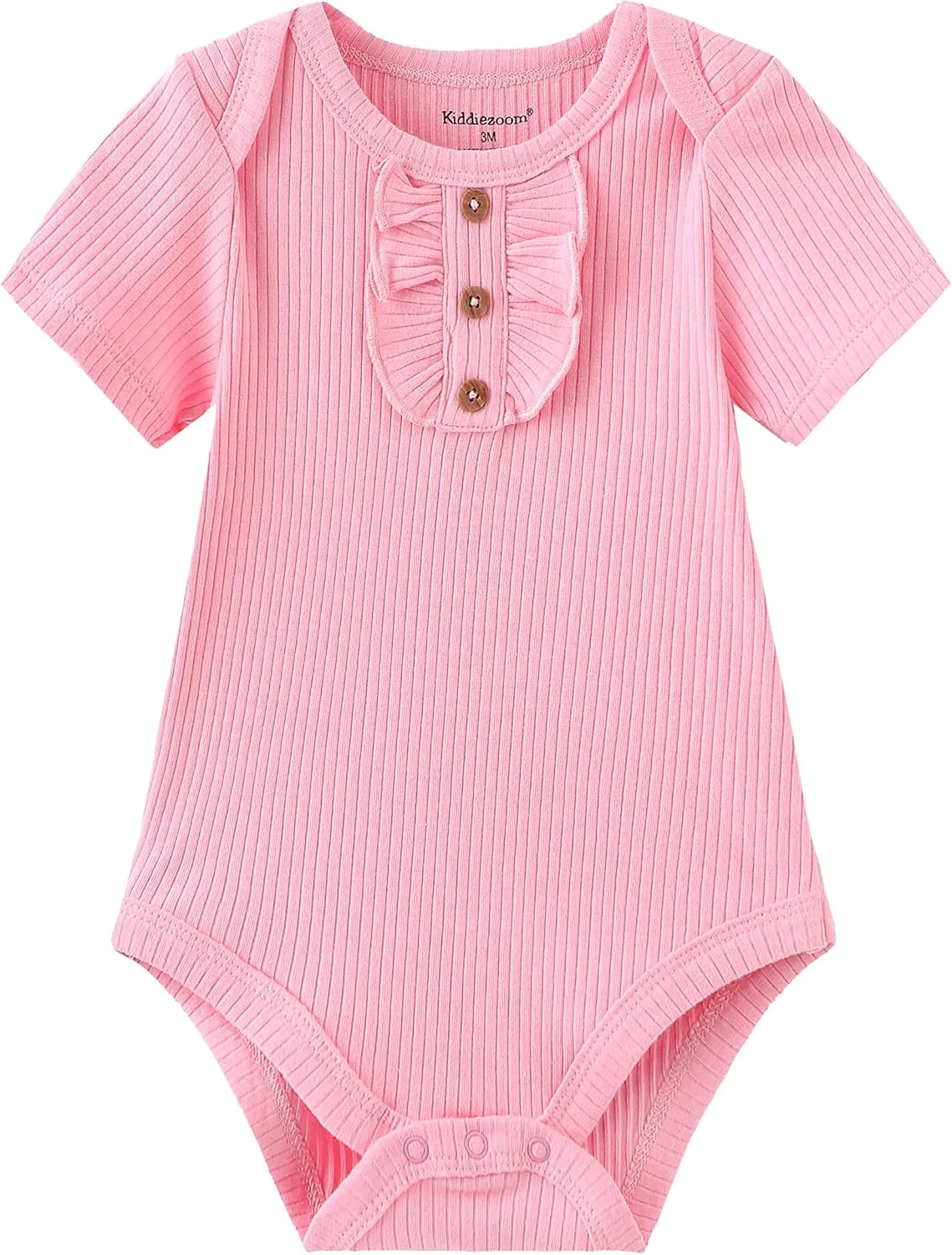 Kiddiezoom Newborn Baby Unisex Cotton One-Piece Bodysuits Baby Gift 5-Pack Baby Clothes