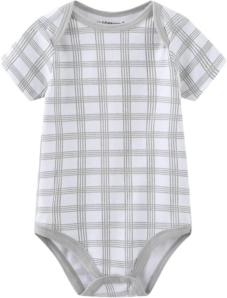 Kiddiezoom Newborn Baby Unisex Cotton One-Piece Bodysuits Baby Gift 5-Pack Baby Clothes