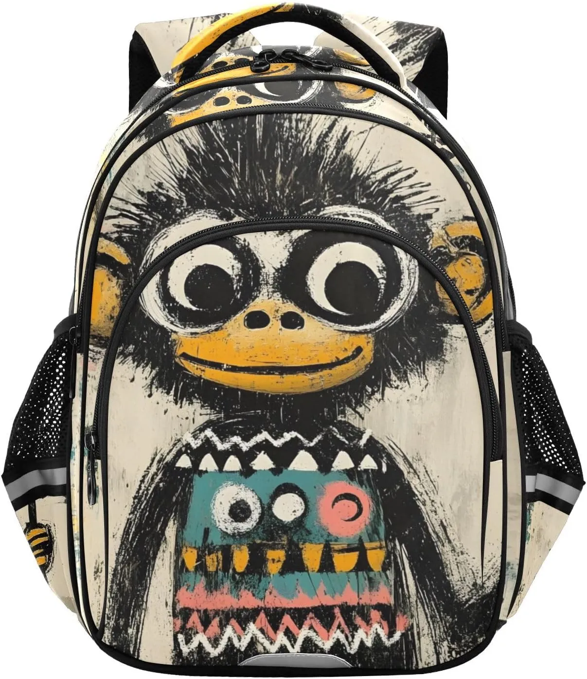 Kids Backpack Funny Monkey Print Cute School Bag Toddler Book Bags for Boys Girls Small